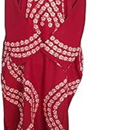 KASHUR POOSHAK Kashmiri Woolen Raffal Aari Embroidery Pheran for Women || Maroon Color || Length:42.5" Bust:26.5"-image-3