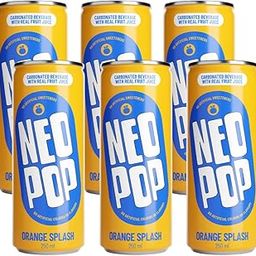 NEOPOP Orange Splash Soda | 250 ml x 6 cans | Made with real fruit juice | No artificial colours, flavours | Refreshing soft drink with fizz-3