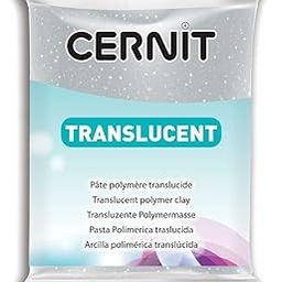 Cernit Polymer Clay - Translucent Series - 56 Grams Block - Made in Belgium (Glitter Silver)-image-99