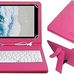 Acm USB Keyboard Case Compatible with Nokia T10 Tablet Cover Stand Study Gaming Direct Plug & Play - Pink-15