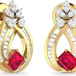 pc jeweller The Aryeh 18KT Yellow Gold and Diamond Stud earrings for Women-picture-22