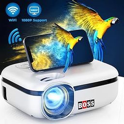 BOSS S44 | 1920 x 1080 Full HD | Contrast Ratio 4000:1 | Lumens 4000 | 3D : Yes (Red and Blue Anaglyph) | Supports USB, HDMI, Wi-Fi | Home Theatre Video Projector for Home/Office-23
