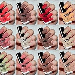 Volo Color Rich Toxic Free Shine Nail Polish Set of 12 (Flirty Nude, Tan, Ice Nude, Reddish Orange, Chrome Rust, Chocolate Brown, Dark Nude, Nude, Mischievous Mint, Candy Cotton, Dark Nude, Nude)-23