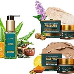 Ayuranic Ayurvedic Face Wash, Pack, Scrub for Acne Control, Glowing Skin, Tan Removal & Gentle Exfoliation | For Men & Women | (Super Combo Pack)-20
