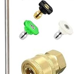KRISHAK TOOLS 20 INCH Pressure Washer Extension Rod, One Quick Connector, and 5-Piece 1/4-Inch Quick Connect Universal Pressure Washer Nozzle Tips-image-10