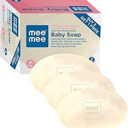 Mee Mee Baby Soap 75g, Pack of 3 (Buy 2, Get 1 Free) | Nurturing Bathing Bar with Natural Shea & Cocoa Butter | For Baby's Sensitive Skin | Paraben Free | Dermatologist-Approved for Gentle Skin Care-26