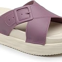 Women's & Girls' Cross Strap Slide Sandals – Comfortable Slip-On with Buckle, Soft Cushioned Footbed | CR92-6