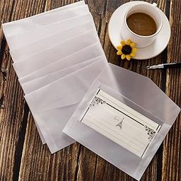 30Pcs Translucent Envelopes Clear Wallet Envelopes Transparent Square Envelopes DIY Invitation Envelopes White Blank Envelopes for Handmade Invitations Letters, Cards, Coin, Money, Postcard, Photos-image-41