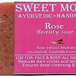 Sweet Morn Ayurvedic & Handmade Natural Rose Soap, Reduces Dark Circle & Blemishes Nourishment & Glow Deep Cleansing Fresh (Pack of 2) (2 x 100gm) (200gm)-image-87