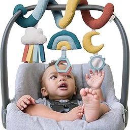 Itzy Ritzy Spiral Car Seat & Stroller Activity Toy; Includes Clinking Rings, Mirror and Textured Ribbons; Rainbow-20