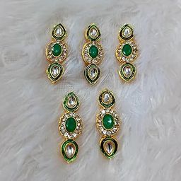 KAYPS WORLD Pack of 5 Pieces Embroidery Stones Material | Shiny Sew on Rhinestones / Gem Stones | Sewing Crystals Stone Beads for Jewellery Making, Embroidery, DIY Craft, Decorative Projects, Sewing and Costume Designing (Size:12 MM ) (Green)-image-95