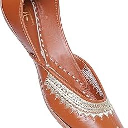Beige Zari Women's Jutti, Mojari Traditional Punjabi Jutti, Ethnic Shoes Handmade Leather Punjabi Jutti, Embroidered Rajasthani Jaipuri Wedding Bridal Jutti-14