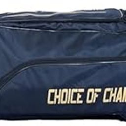 MS Cricket Kit Bag with Wheels, Choice of Champions Edition, Large Navy Blue Duffle with Multiple Compartments (2, Black, M)-image-21