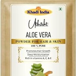 Utkrisht Khadi Aloe Vera Powder Hair & Face Pack Mask 100g | Face Pack for Glowing Skin | For Dry & Frizzy Hair, Deep Moisturization, Anti Aging, Brightens Skin | Vitamins A, C & E | Men & Women-image-43