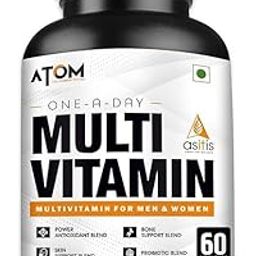 AS-IT-IS Nutrition ATOM Daily Multivitamin for Men & Women, 60 Capsules | Powerful Blend of 31 Vital Nutrients - Vitamins, Minerals, Herbal extracts & Probiotic for Enhancing Energy, Stamina & immunity| Supports Bone, Skin & Overall Health-0