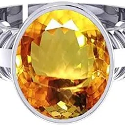 apsloose Natural Yellow Topaz Gemstone Ring 3.25 Ratti 2.00 Crt Sunela Stone Ring Lab Certified Silver Plated Adjustable Ring in Panchdhatu for Men and Women-picture-25