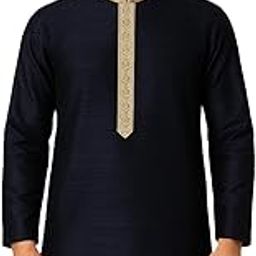 Pulse Weaves Men's Unstitched Fabric Set, Navy Blue Poly Raw Silk with Santun Silk, 3 Meters, 44-Inch Width, Upto 5XL-image-94