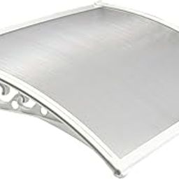 CHENNAI Window Blinds and Shades DIY Polycarbonate Awning Window Sunshade Door Weather Shed Rain Canopy Awnings - 4x2 (White Brackets & Clear Sheets)-image-9
