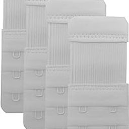D Club Bra Extender 2 Hook,Stretchy Soft and Comfortable Bra Strap Extender - 4 pcs Pack (White)-45