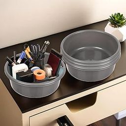 Homestic Pack of 4 Desk Organizer | Stationery Organizer Tub | Multipurpose Storage Organizer | Office Supplies Organizer for Pen-Pencil-Staplers-Clips | Desktop Organizer | 4 LTR | Gray-image-43