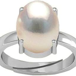 Certified 11.25 Ratti Natural Pearl Gemstone Original Certified moti Adjustable panchhdhaatu Silver Ring for Men and Women-image-4
