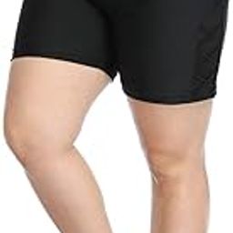 Hollow Out Plus Size Swim Shorts for Women Boyleg High Waist Board Shorts-image-46