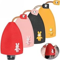 Creative Cute Cartoon Bunny Large Capacity Fashion Pull Out Key Case PU Leather Portable for Car Protective Key Wallets Holder Case Keychain Pouch Multicolor 1 Pcs-2