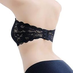 Women Lace, Padded Tube Bra - Free Size - 3 Hook Back-image-71