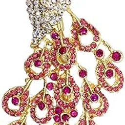 fure Radiant Peacock Metal Brooch (Pink) for Men and Women-picture-27