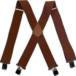 yashidun 5CM X Type Leather Suspenders for Men with 4 Clips and Elastic Adjustable Straps-picture-6