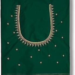 Mini Floral Design Aari Work Blouse – Ideal for Bridal and Wedding Blouse | Sugar Beads | Stone & Thread Worked | Thilagam Knot – Premium Silk Cotton Fabric, 1 Meter Length-image-78