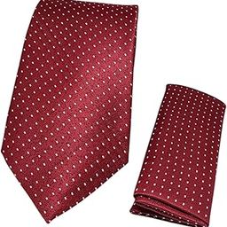 FashMade Maroon Pindot Premium Italian Silk Tie & Pocket Square Set | 2.75" Slim Tie & 10x10" Matching Pocket Square Combo-image-83