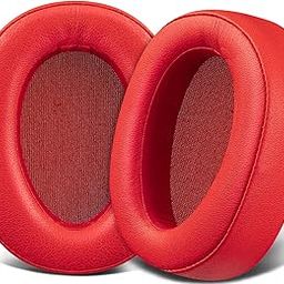 SOULWIT Replacement Earpads Cushions for Sony WH-H900N (h.Ear on 2 Wireless) & MDR 100ABN (h.Ear on Wireless) Noise Canceling Over-Ear Headphones, Ear Pads with Noise Isolation Foam - PL Red-17