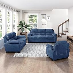 Torque - Jett 3+2+1 Seater Fabric Sofa Set for Living Room (Blue) | Modern Sofa Set 6 Seater | Corner Sofa for Bedroom House Gift | 3 Year Warranty-image-31