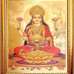 ADA Handicraft Premium Lord Goddess God Religious Photo For Pooja | Hindu Bhagwan Devi Devta Photo | Wall Decor Photo Frame | Standard, Gold ,Wood Rectangular, 13.78 Inch-image-74