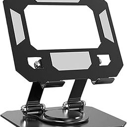 GWINGS 360°Rotating Metal Portable & Foldable Cell Phone Stand Anti Slip for Office, Kitchen, Adjustable Tablet Stand for All Tablet & Mobile Phones (Black)-image-32