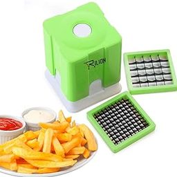 RILION French Fries Cutter/Finger Chips/Potato Chip Maker/Dicer/Potato Chopper Direct Push Function Stainless Steel Blades - ABS Unbreakable Vegetable Finger Chips Cutter Dicer-image-2