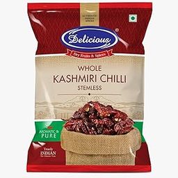 Delicious Kashmiri Chilli Stemless Whole, 100% Natural, Authentic, Sun Dried, Pure & Fresh Crop, No Added Preservatives, Dried Kashmiri Lal Mirch(100G Pack Of 2) - Spicy And Flavorful Spice-image-8