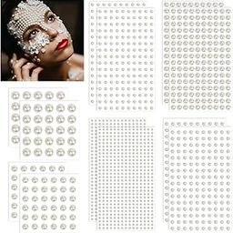 MAYCREATE® Pearl Stickers for Art and Craft, 1980pcs Self-Adhesive Faux Pearls Sticker Assorted Sizes Gems for Hair, Face Makeup, Eye, Nail, DIY Crafts-image-21