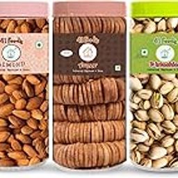 41 FOODS Premium Dry Fruits and Nuts Combo of Healthy Cashews Almonds Raisins Pistachios Figs Crunchy Badam Kaju Pista Anjeer Kishmish 200Gm X 5 1KG-image-68