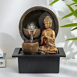 Home Centre Corsica Alpine Polyresin Buddha Fountain - 20x17.5x26cm-image-24