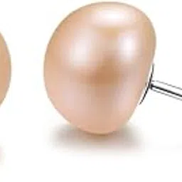 highspark 925 Silver Pearl Earrings for Women | 92.5 Sterling Silver & Brilliant Lustre Freshwater Button Pearls | Lovely Gift for Women & Girls-picture-11