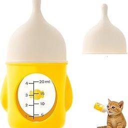 3Pcs Cat Feeding Bottle, Kitten Feeding Bottle for Small Pets, 20ml Yellow Reusable Milk Feeder with Nipples, Ideal for Kittens Puppies and Rabbits-image-61