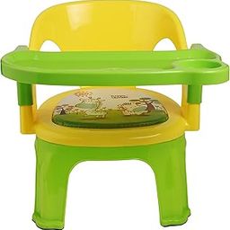Nabhya Plastic Chair for Kids, with Removable Tray & Cushion Seat with High Backrest | Booster Seat for Baby | Home School Kids Chair for Toddlers 1 to 3 Years Boy Girl (Green)-image-4