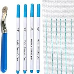 ikis water erasable pen for temporary Marking on Fabrics or cloths pack of 4 with tracing wheel-0