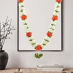 Daedal Crafters Flower Garland for Pooja Mandir Decoration, Hanging Mala for Photo Frame, Decorative Haar Mala for God Idols, Photo Frames of Loved Ones, Ancestors, Pitra & Pooja Room Decor (15 Inch)-10