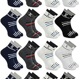 12 Pairs Solid Cotton Ankle-Length Socks for Men & Women – Soft, Breathable, Durable, Multicolor, Free Size, Pack of 12-image-46