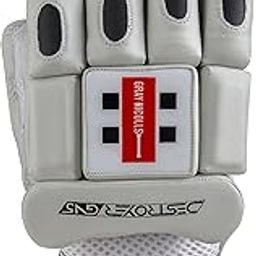 Gray Nicolls GN 5 Destroyer Right Handed Leather Cricket Batting Gloves - Adult Medium (White/Black)-image-89
