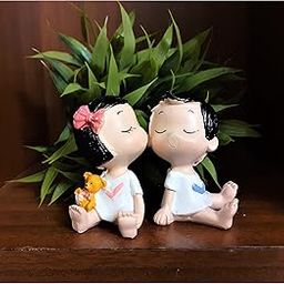 AFTERSTITCH showpieces for Home Decor Living Room Big Size Garden Decoration Items Outdoor Waterproof Hanging Legs showpiece Dolls (Kissing Miniature Decor Items)-image-2