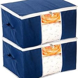 Kuber Industries Clothing Storage Bags, Under Bed Foldable Organizer, Store Blankets, Clothes with Transparent Window (Navy Blue, HS_38_KUBMART21707, 66 x 46 x 31 cm) - Pack of 2-image-87